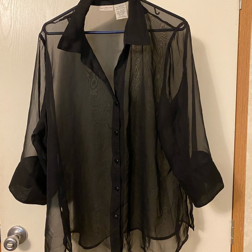 White stag plus Sheer Black 3/4 sleeve